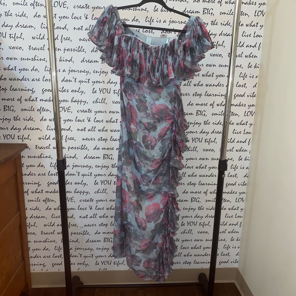 HUTCH OFF-THE-SHOULDER RUFFLED COLUMN DRESS - Picture 5 of 12